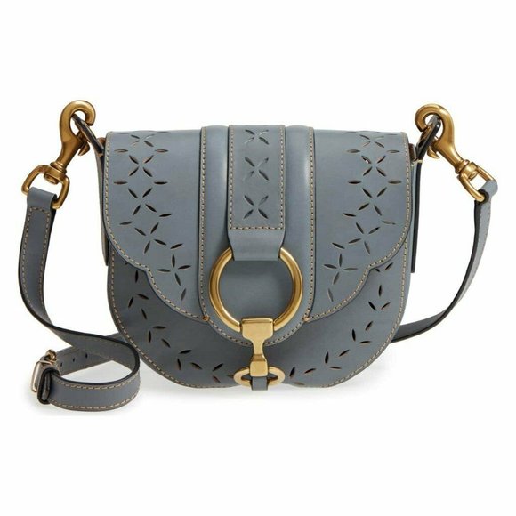 Frye Handbags - Frye Ilana Perforated Grey Leather Crossbody Bag